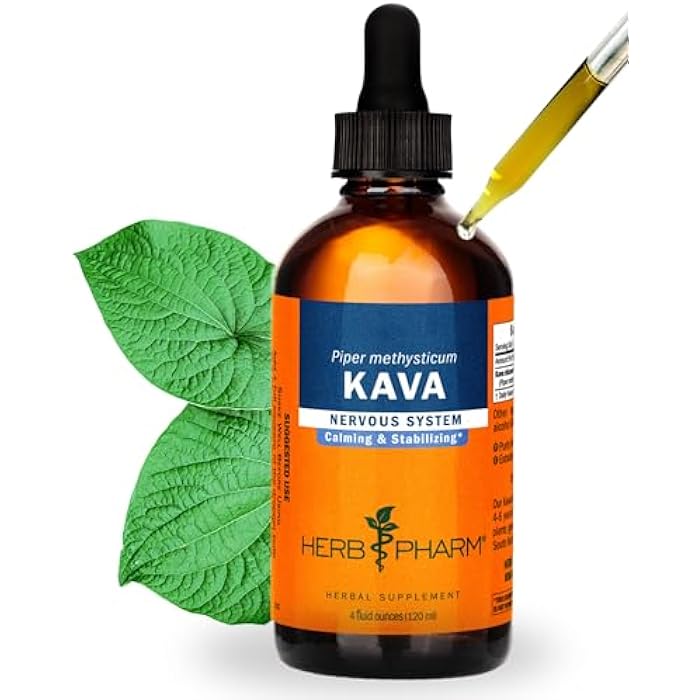 Herb Pharm Kava Root Liquid Extract: Reduces Stress, Relaxing, Vegan, Non-GMO Kava Kava Tincture for Calm & Relaxed Mind, Made with Noble Kava, Gluten-Free, Up to 3 Month Supply, 4 oz - Image 1