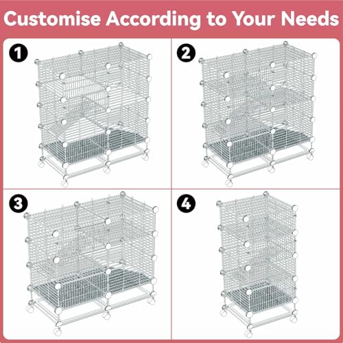 STILLCOVE Medium Guinea Pig Cages Indoor: 4-Tier C&C Rabbit Cage Small Animal Cage on Wheel with Removable Tray for Bunny Hamster Ferret Rat Chinchilla Hedgehog - Image 5