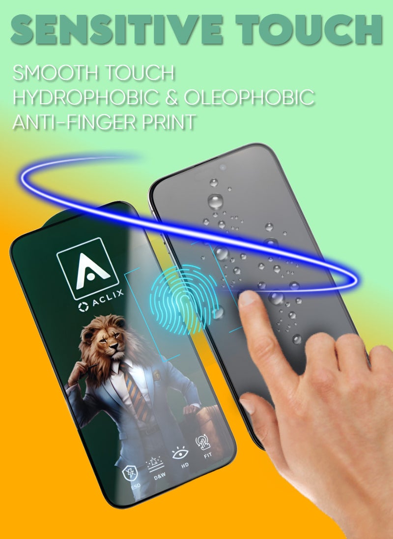 ACLIX 2 Pieces Antistatic ESD Dustproof Premium Quality High Definition Tempered Glass Screen Protector Designed For  iPhone 14 - Image 2