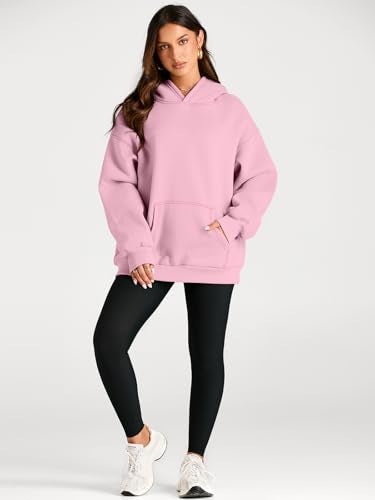 Trendy Queen Womens Oversized Hoodies Fleece Sweatshirts Long Sleeve Sweaters Pullover Fall Outfits Winter Clothes Pale Pink S - Image 5