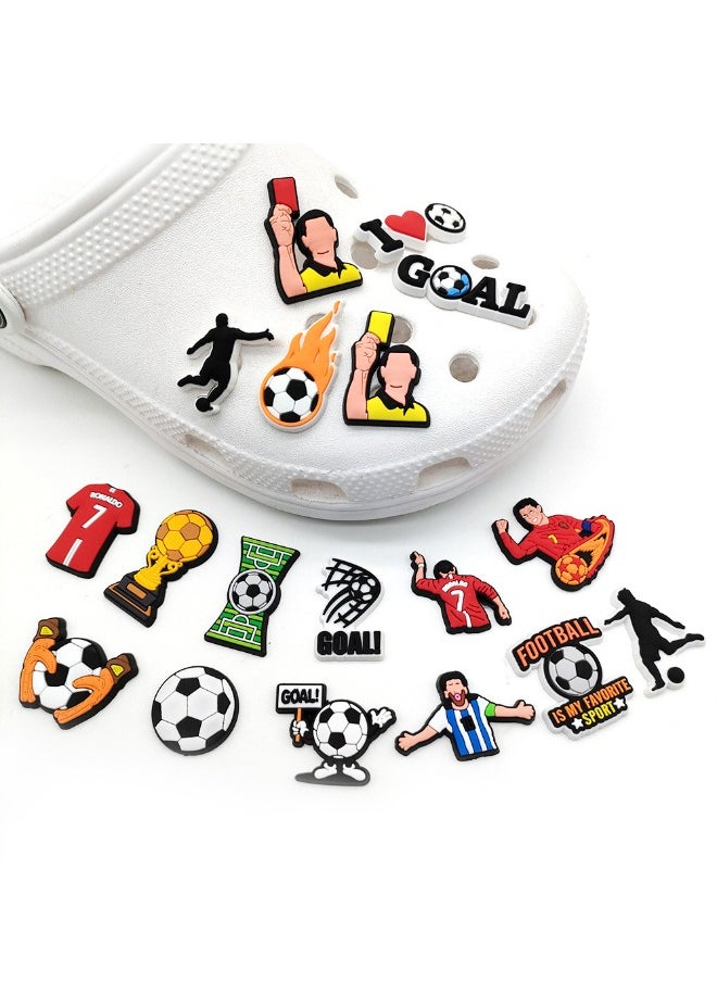 Generic 18-Piece Crocs Shoe Decoration Charms, Football Series Charms Shoes Charm for Crocs Hole Hole Shoe, for Kids Boys Girls Men Women Party Favor  - Image 1