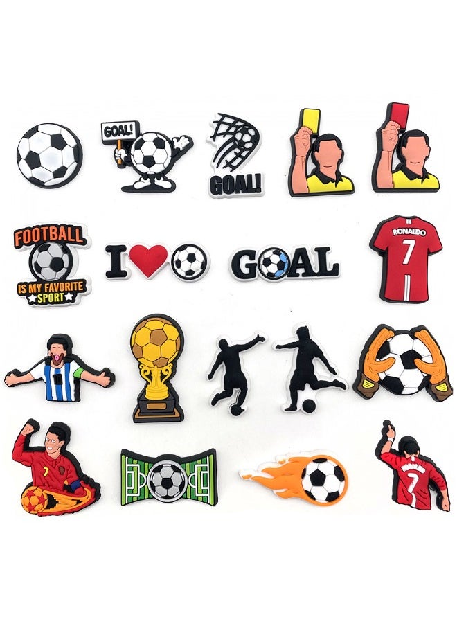 Generic 18-Piece Crocs Shoe Decoration Charms, Football Series Charms Shoes Charm for Crocs Hole Hole Shoe, for Kids Boys Girls Men Women Party Favor  - Image 3
