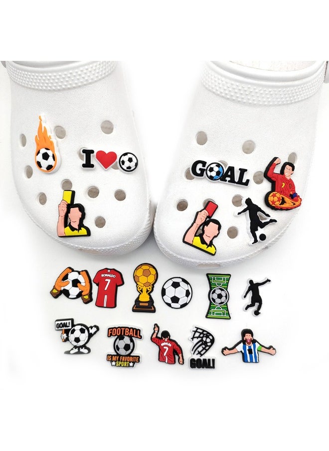 Generic 18-Piece Crocs Shoe Decoration Charms, Football Series Charms Shoes Charm for Crocs Hole Hole Shoe, for Kids Boys Girls Men Women Party Favor  - Image 2