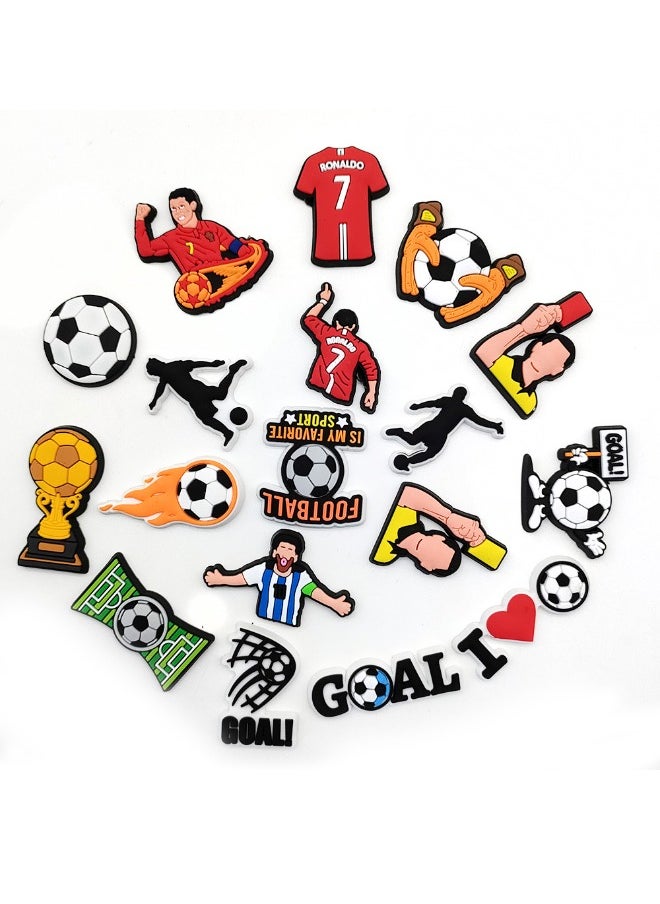 Generic 18-Piece Crocs Shoe Decoration Charms, Football Series Charms Shoes Charm for Crocs Hole Hole Shoe, for Kids Boys Girls Men Women Party Favor  - Image 4