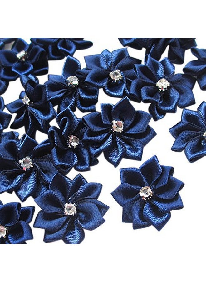 شينكو كرافت البحرية 40 قطعة 28 مللي متر (1 1/8 ") الشريط الزهور الانحناء حجر الراين حلية الزفاف يزين - Image 1