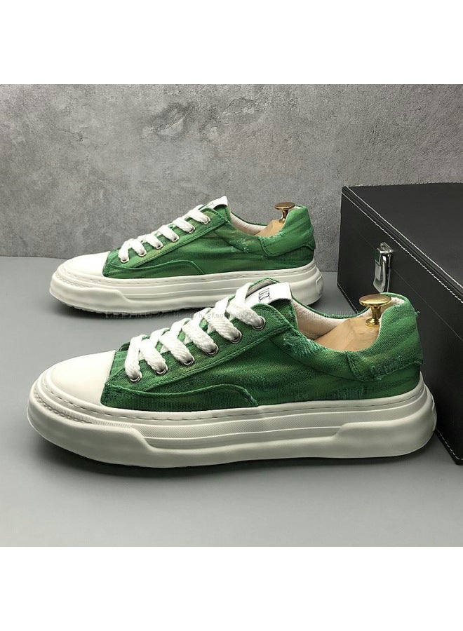European Men's Shoes  New Autum Breathable Casual Canvas Shoes Men's Trendyy Versatile Sneakers Denim Shoes