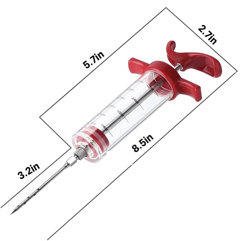HKD Sales Injector for Meat, Meat Injector Syringe Marinade Turkey Seasoning Injector Syringe with Scales for Restaurant Hotel Home Kitchen BBQ Party Sauce Injector - Image 2