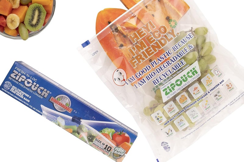 ZIPOUCH Fresh N Loc Reusable Slider Bags Size Medium Zip Lock BagVegetable BagFreeze BagMultiPurpose Storage Bag Pack of 4 40 Bags 28 cms X 45 cms X 65 Color Natural - Image 5