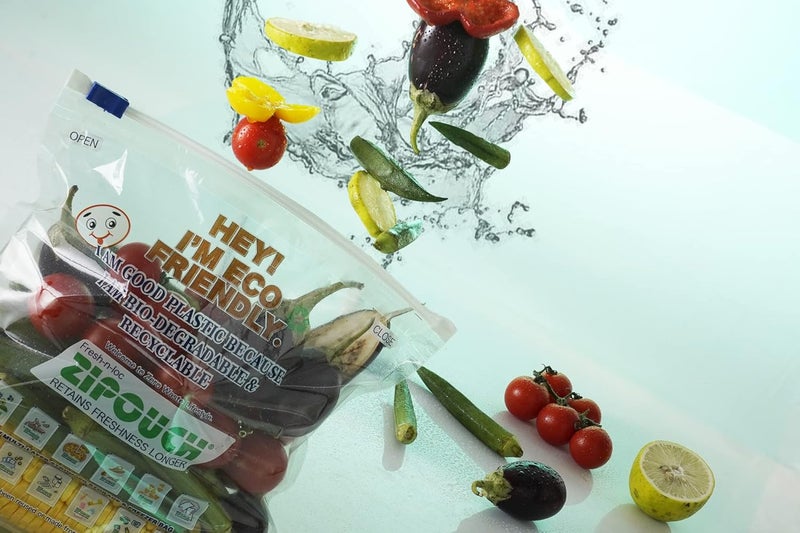 ZIPOUCH Fresh N Loc Reusable Slider Bags Size Medium Zip Lock BagVegetable BagFreeze BagMultiPurpose Storage Bag Pack of 4 40 Bags 28 cms X 45 cms X 65 Color Natural - Image 2