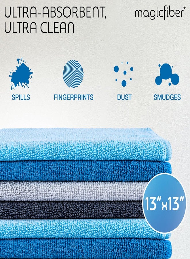 MagicFiber Microfiber Cleaning Cloth - 12 Pack, Large 13" x13” Highly Absorbent Streak-Free Micro Fiber Cleaning Rags Towels for House, Car, Windows, Housekeeping, Household Dusting, Kitchen - Image 3