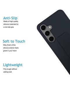 Waldic Samsung Galaxy S24 FE HAND HOLDER | Premium Silicone Magnetic Hand Grip Case Cover Designed for Samsung Galaxy S24 FE | Samsung Galaxy S24 FE Case Camera and Drop Protection Thin Protective Back Cover Case for Samsung Galaxy S24 FE - Black  - Image 2