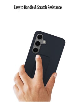 Waldic Samsung Galaxy S24 FE HAND HOLDER | Premium Silicone Magnetic Hand Grip Case Cover Designed for Samsung Galaxy S24 FE | Samsung Galaxy S24 FE Case Camera and Drop Protection Thin Protective Back Cover Case for Samsung Galaxy S24 FE - Black  - Image 3