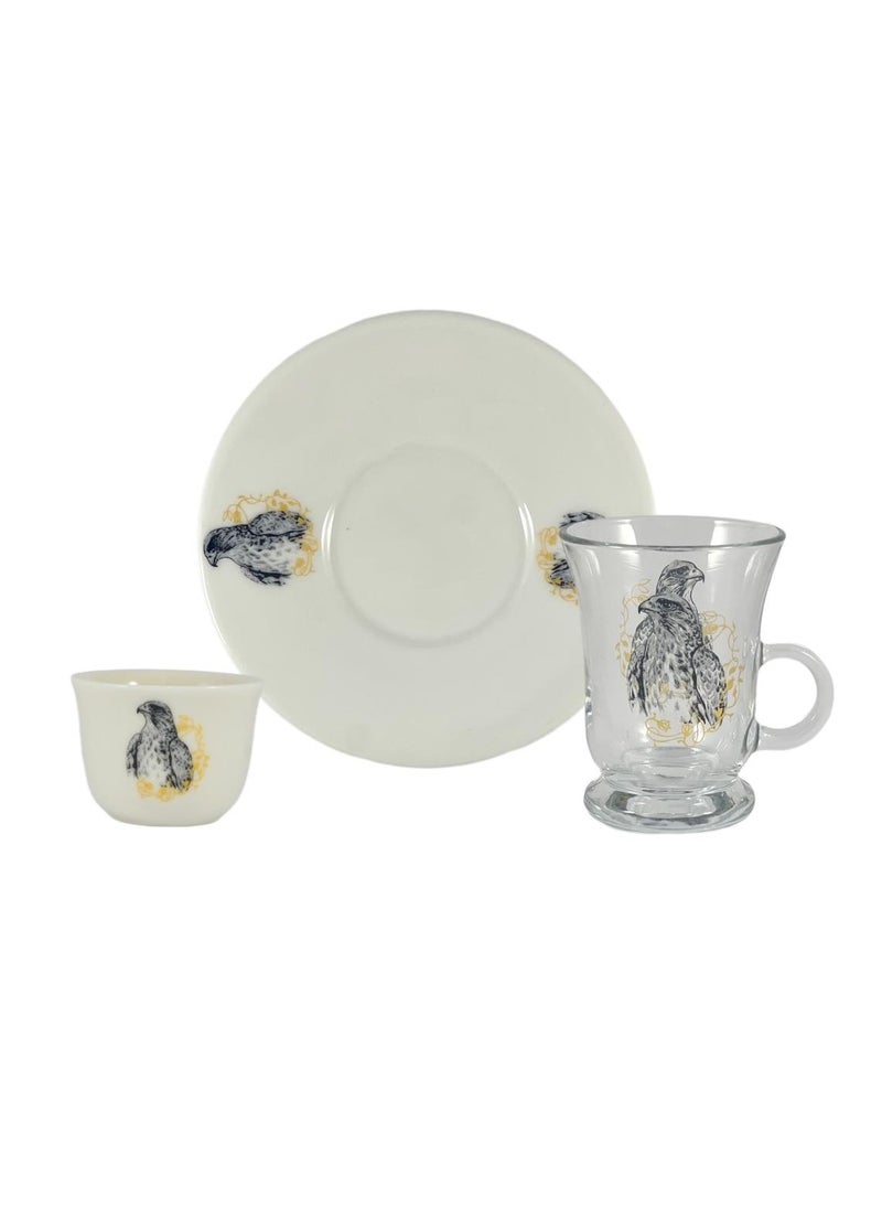 Home Maker 20-Piece Tea Set – Porcelain Coffee Cups & Saucers, Glass Tea Cups – Elegant & Durable Serving Set  - Image 1