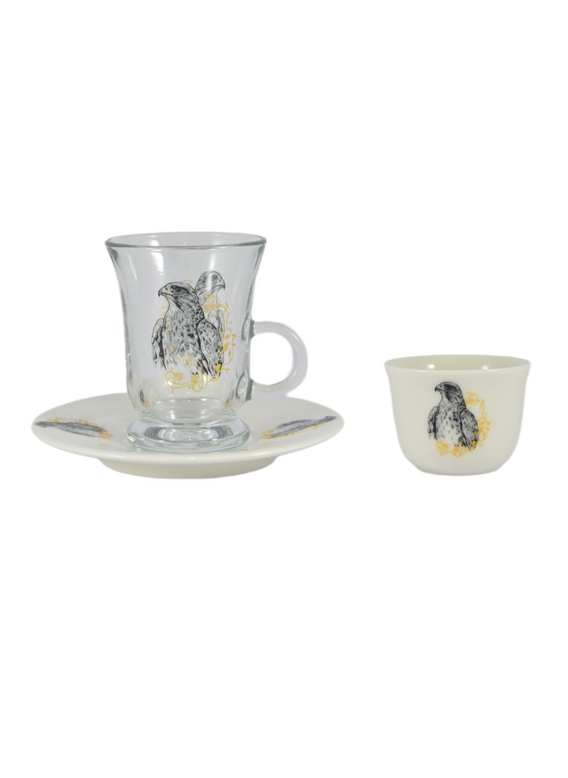 Home Maker 20-Piece Tea Set – Porcelain Coffee Cups & Saucers, Glass Tea Cups – Elegant & Durable Serving Set  - Image 2