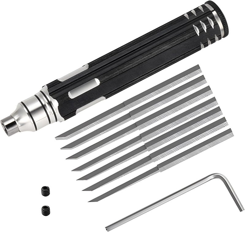 7 Pcs Model Scribing Tool Set, Model Detail Carving Kit, with 6 Steel Tips Precision Engraving Pen, Panel Line Marker Professional Grade for Scale Models - Image 1