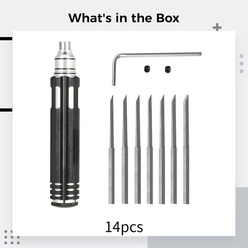 7 Pcs Model Scribing Tool Set, Model Detail Carving Kit, with 6 Steel Tips Precision Engraving Pen, Panel Line Marker Professional Grade for Scale Models - Image 2