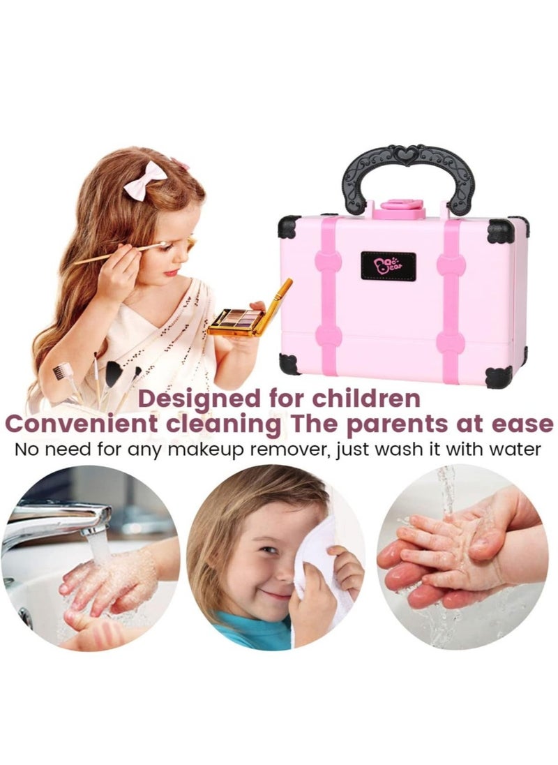 Generic - Kids Makeup Kit for Girl Washable Real Cosmetic, Safe & Non-Toxic Little Girls Makeup Set with Fashion Portable Makeup Box for 3-12 Year Old Kids Toddler Girl Toys Birthday Gift - Image 1
