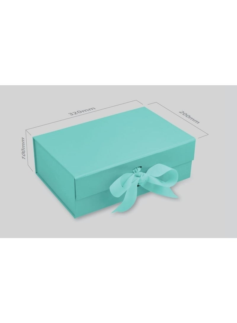 HYFY tiffany blue Gift Box With Gift Bag 32x20x10cm Large laminated luxury Gift box red Gift Boxes Magnetic Closure with Ribbon with Foldable Lid boxes for Women Wedding bridal Gifts Birthday Wedding Gifts Packaging