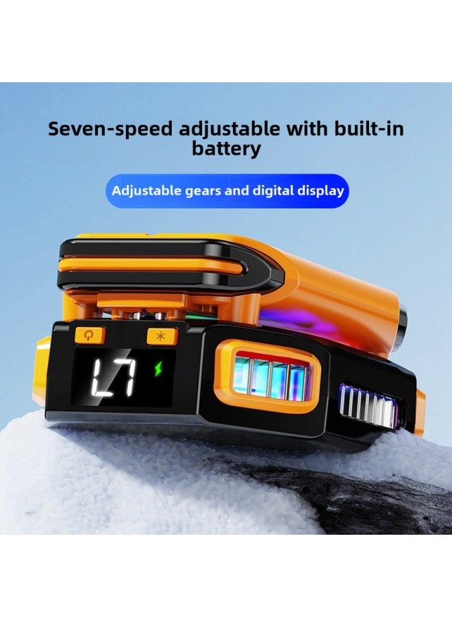 2024 X111 Mobile Phone Radiator Seven External Removable Battery Magnetic Semiconductor Cooling-Color:Orange Complete Set + Charging Compartment  - Image 4