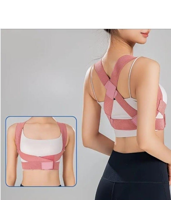 BOLREUS 1 Pc Women’s Adjustable Posture Corrector Back Brace, Invisible Under Clothing, Breathable Support Belt for Back & Shoulder Alignment, Comfortable Daily Wear for Office, Gym & Travel - Image 1