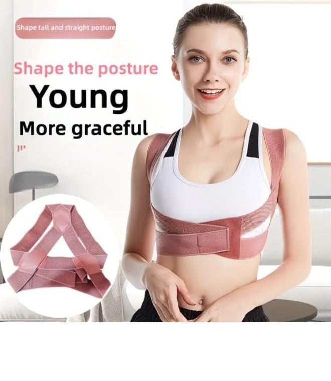 BOLREUS 1 Pc Women’s Adjustable Posture Corrector Back Brace, Invisible Under Clothing, Breathable Support Belt for Back & Shoulder Alignment, Comfortable Daily Wear for Office, Gym & Travel - Image 2