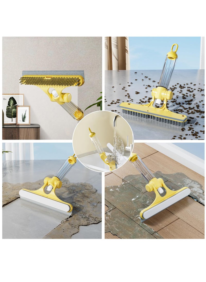 Excefore - Multi-Functional Shower Squeegee, Household Cleaning Tools, Mirror Wiper, Glass Window Cleaner Squeegee, Apply to Tiles, Shower Doors, Bathroom, Mirrors, and Car Windows, Glass Doors, Yellow - Image 1