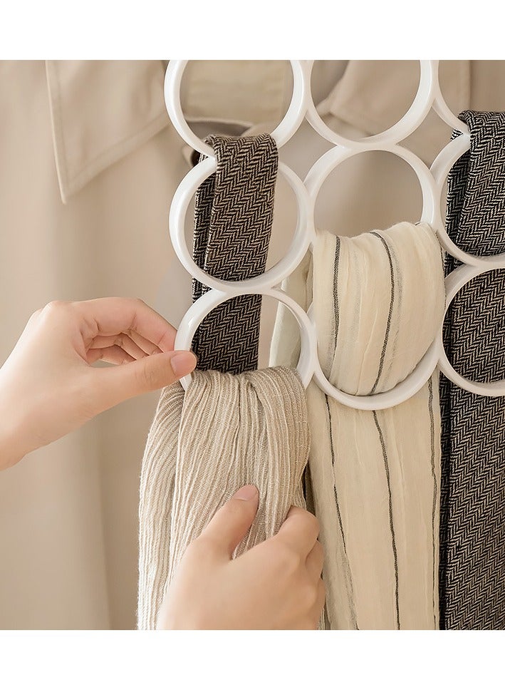 Headscarf And Scarf Storage Rack Multifunctional Scarf And Tie Hanging Rack Wardrobe Belt Waist Belt Stockings Hook Hanger Artifact (15-Hole)  - Image 3