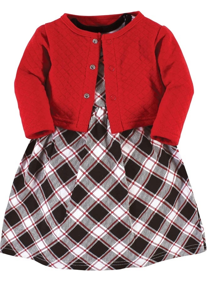 hudson baby Hudson Baby Baby Girls' Quilted Cardigan and Dress  - Image 1