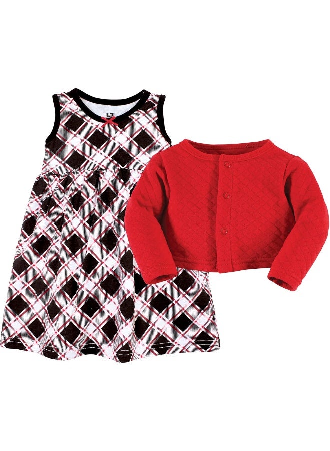 hudson baby Hudson Baby Baby Girls' Quilted Cardigan and Dress  - Image 3
