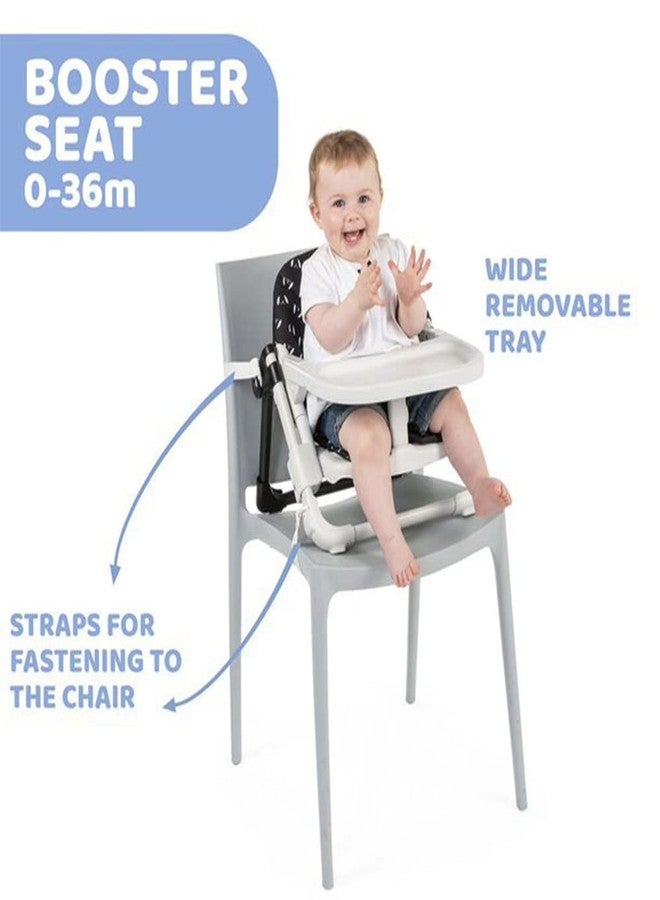 Chicco Chairy, 2-in-1 Booster Seat and First Chair with 4-Height Adjustments & Safety Belt, For Babies 0m+, (Sweetdog, Black & White) - Image 3