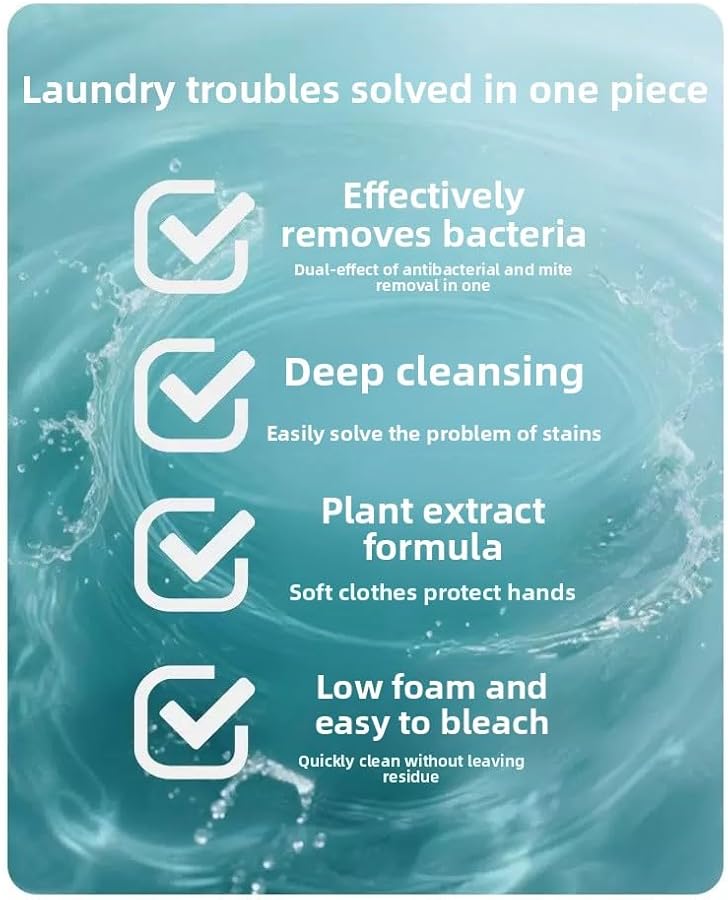 5 Pack Laundry Detergent Strips 250 Sheets Bioenzyme Stain Removal White Linen - Image 4