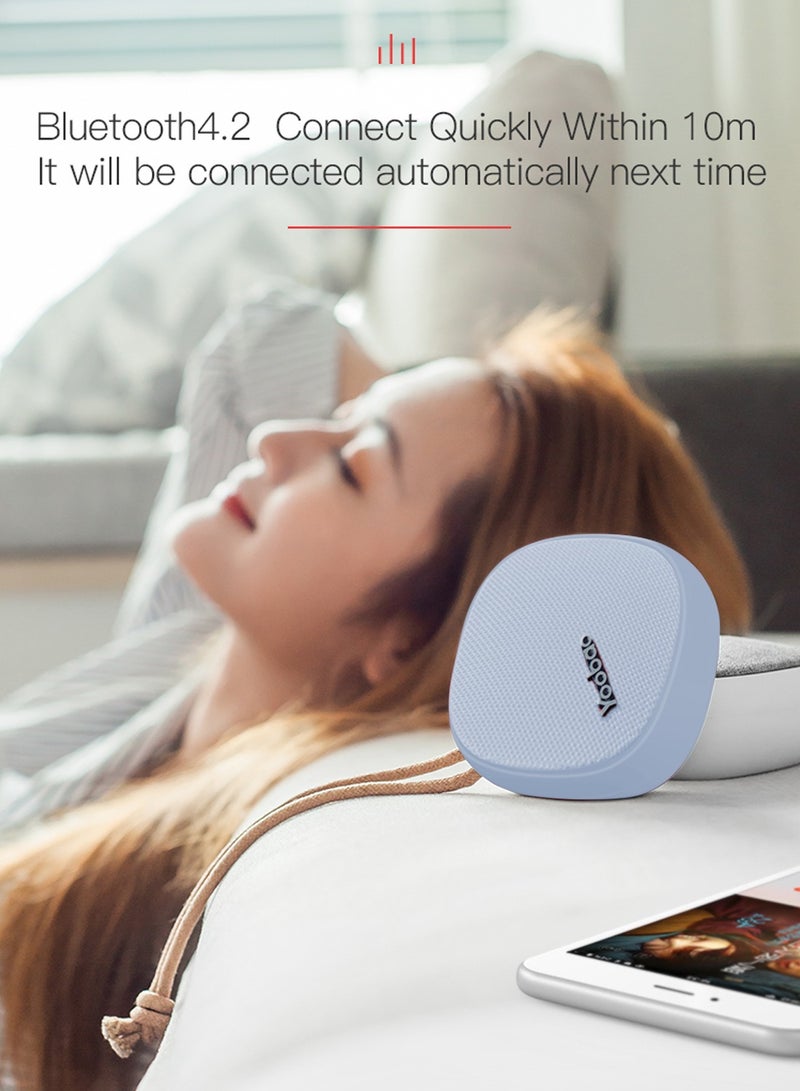Yoobao مكبر صوت بلوتوث صغير محمول لاسلكي بقوة 2000 مللي أمبير في الساعة للاستخدام الداخلي والخارجي والسفر، أزرق - Image 2