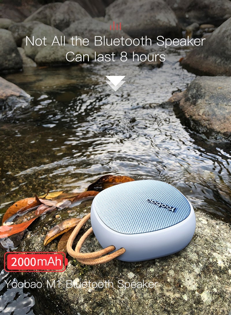 Yoobao مكبر صوت بلوتوث صغير محمول لاسلكي بقوة 2000 مللي أمبير في الساعة للاستخدام الداخلي والخارجي والسفر، أزرق - Image 4
