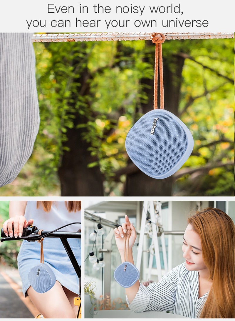 Yoobao مكبر صوت بلوتوث صغير محمول لاسلكي بقوة 2000 مللي أمبير في الساعة للاستخدام الداخلي والخارجي والسفر، أزرق - Image 3