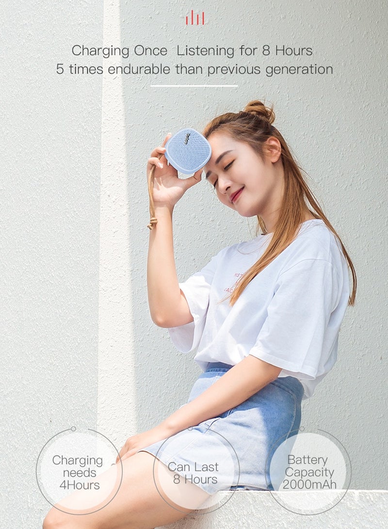 Yoobao مكبر صوت بلوتوث صغير محمول لاسلكي بقوة 2000 مللي أمبير في الساعة للاستخدام الداخلي والخارجي والسفر، أزرق - Image 5