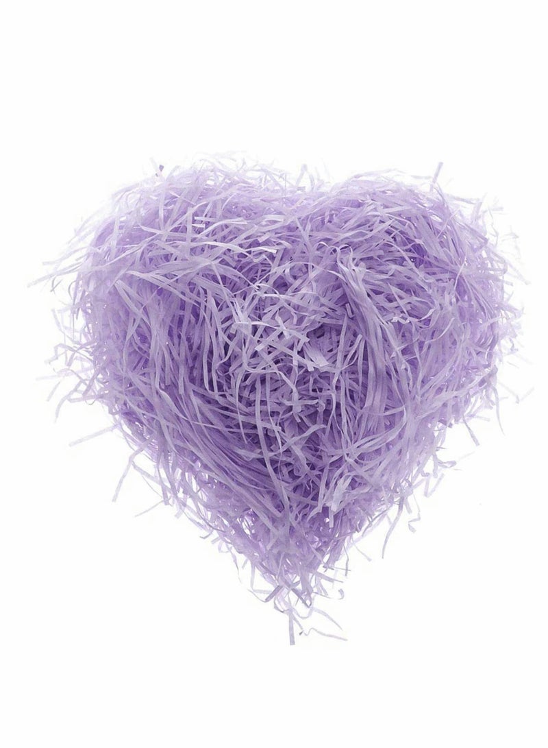 KASTWAVE Basket Grass Craft Shredded Tissue Paper Shred Filler Raffia Paper Shreds (100g) for Gift Wrapping & Basket Filling Gift Decoration and Gift Packaging, Light Purple - Image 1