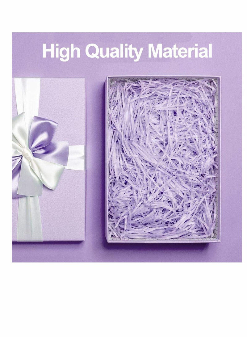KASTWAVE Basket Grass Craft Shredded Tissue Paper Shred Filler Raffia Paper Shreds (100g) for Gift Wrapping & Basket Filling Gift Decoration and Gift Packaging, Light Purple - Image 2