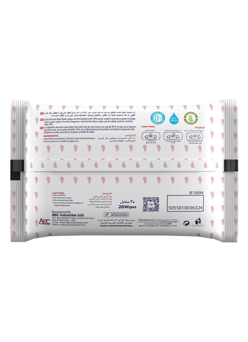 Cool & Cool Aqua Wipes  20 Pieces - Image 2