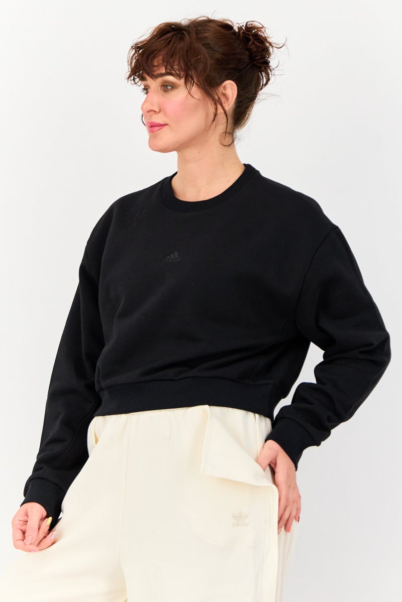 Adidas Women Sportswear Fit Long Sleeve Outdoor Sweatshirt, Black - Image 4