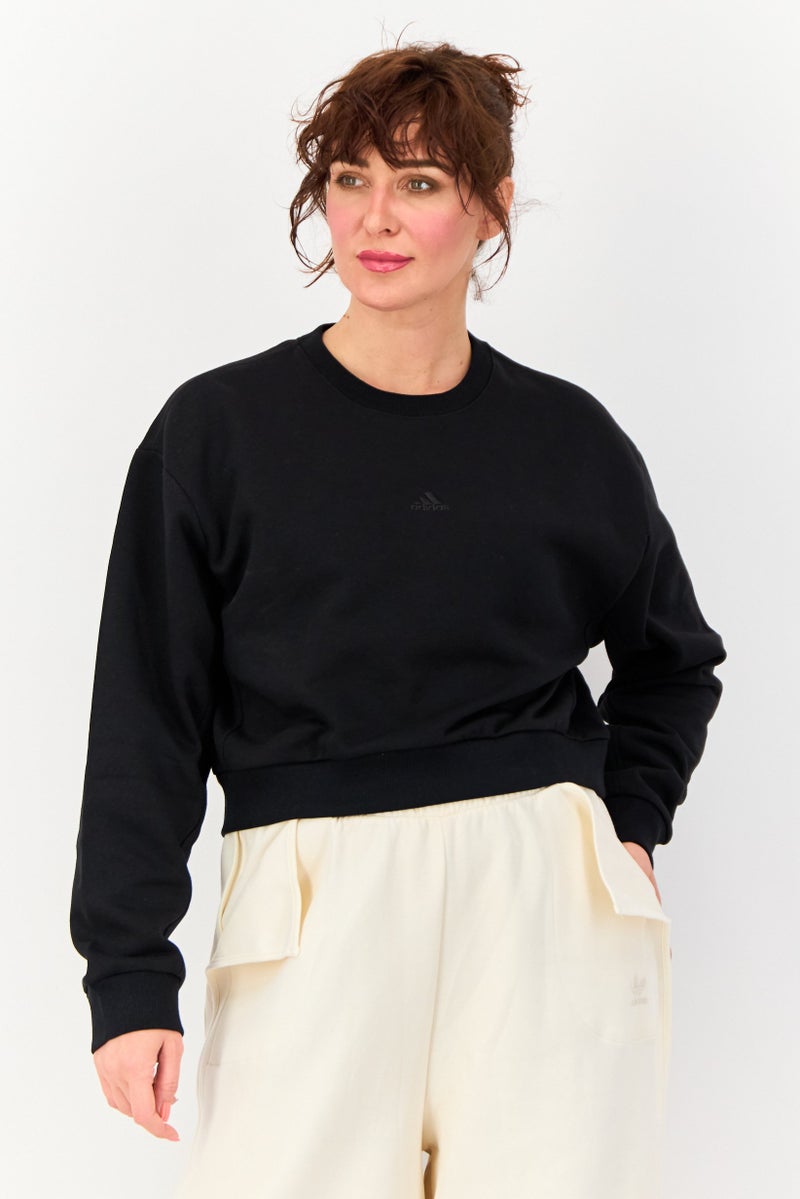 Adidas Women Sportswear Fit Long Sleeve Outdoor Sweatshirt, Black - Image 1