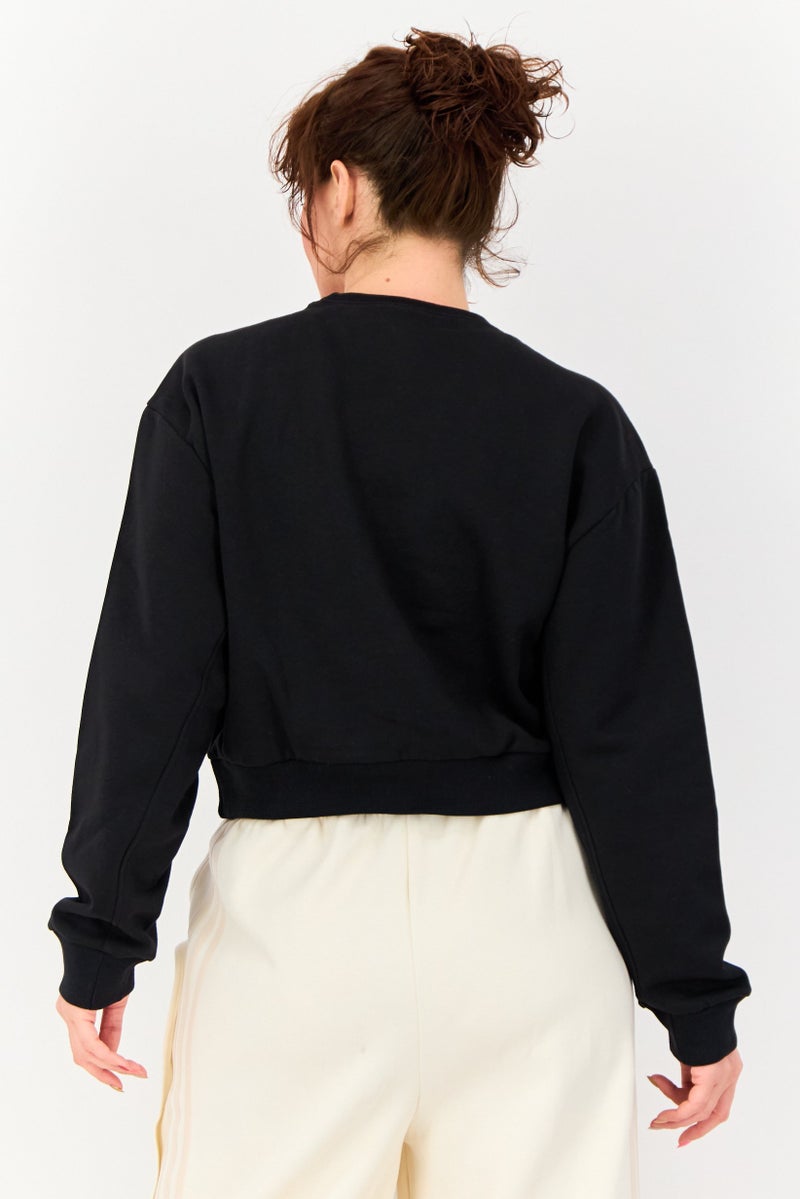 Adidas Women Sportswear Fit Long Sleeve Outdoor Sweatshirt, Black - Image 2