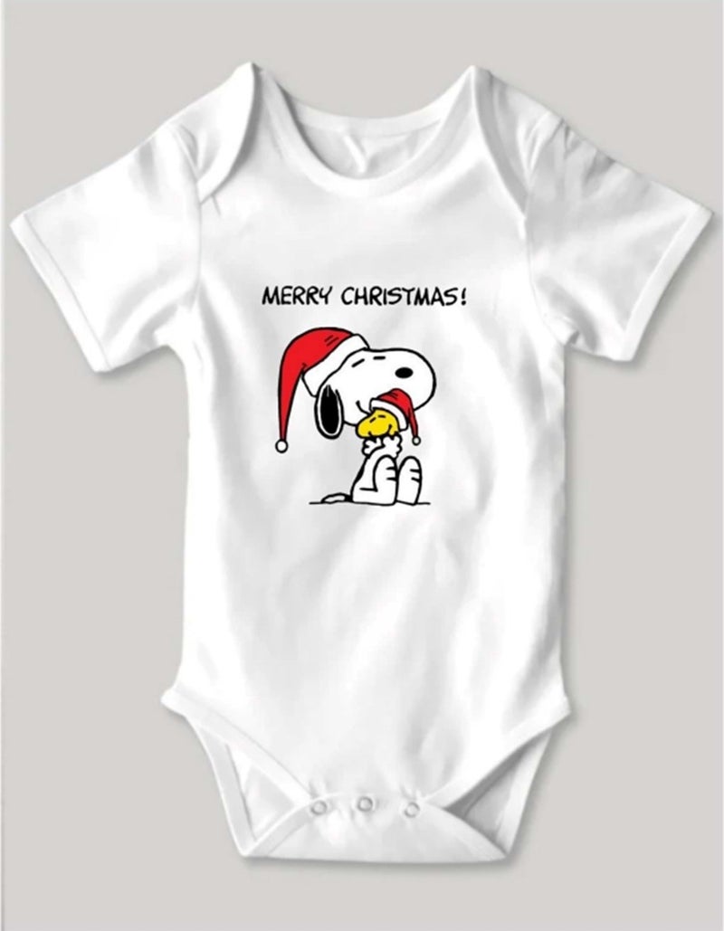 Hena First Christmas! Special Design Baby Bodysuit White 