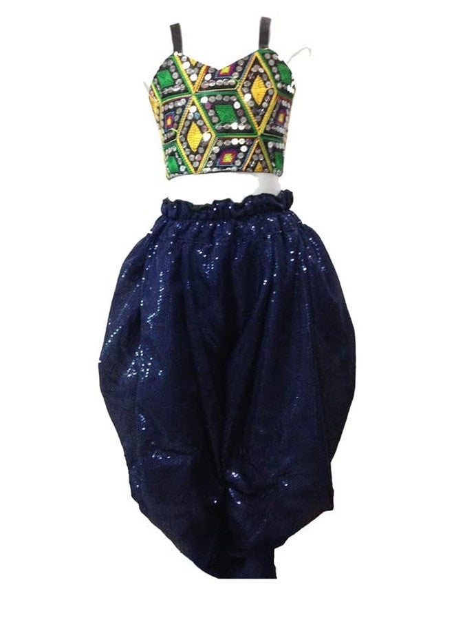 Aglare Girls indowestern dhoti suit, suite,girls suit salwar,Dhoti with dori Blouse,STITCHEDR Blue - Image 1