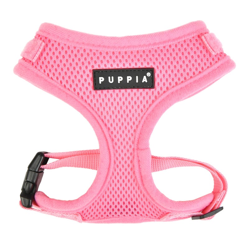 Puppia Soft Superior Dog Harness Air Mesh Over-The-Head All Season No Pull No Choke Walking Training Adjustable Neck & Chest for Small & Medium Dog- Pink - M - Image 1
