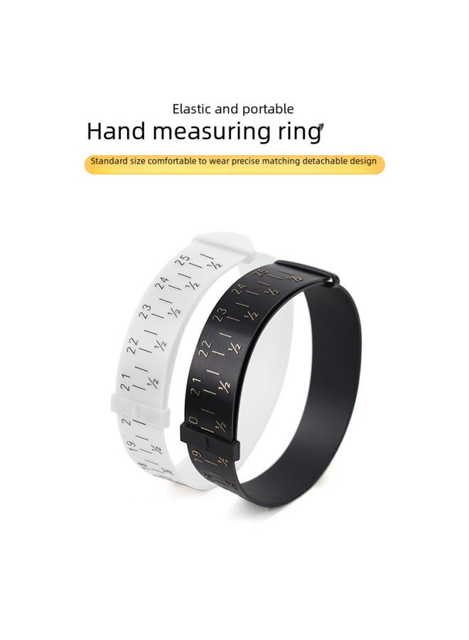 PU Bracelet Measuring Soft Ruler Wrist Size Measuring Circle Belt Style Standard Bracelet Measuring Circle Explosions-Model:Black Bracelet Measuring Strap  - Image 2