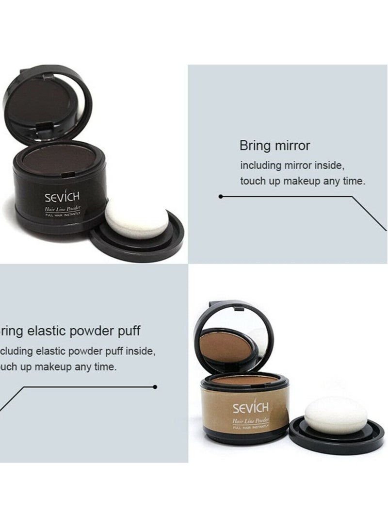 Sevich Hairline Powder, Waterproof Hair Fiber Instant Hair Shadow, Portable Quick Magical Hair Fluffy Powder, Hair Color Dye Forehead Hair Line Filling Powder For Bald Spot Cover Up, (`1pc, Brown 2)  - Image 2