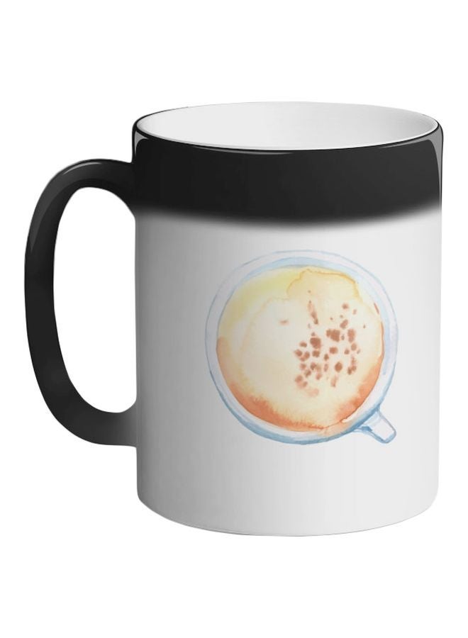 Cup Of Coffee In A Foam Color Changing Coffee Mug Black 325ml