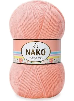 Nako Bebe 100 11935 5 Pieces Baby Yarn Salmon
