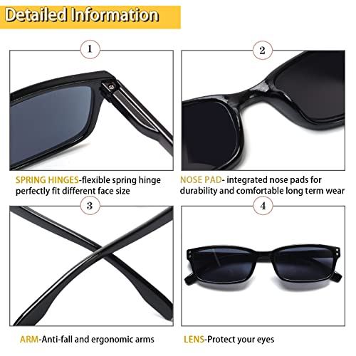 Kerecsen 6-Pack Reading Glasses Blue Light Blocking,Spring Hinge Readers for Men Women,Computer Eyeglasses (6 Mix Color 1 Grey lens, 1.75) - Image 3