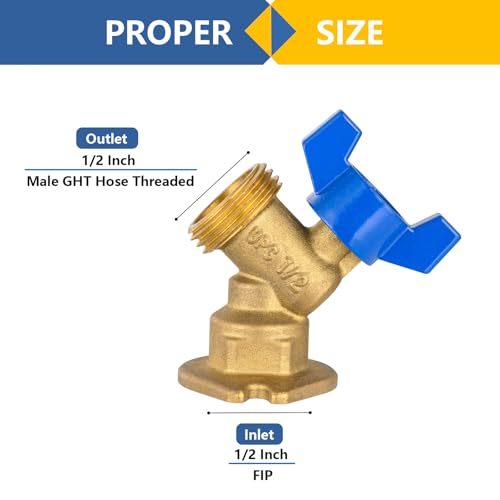 GUOFIS Pack of 5 GUOFIS Sillcock Hose Bibb Valve12 Inch FIP Inlet x 34 Inch MHT OutletOutdoor Faucet with Flange14 TurnSILLCOCK059 - Image 3